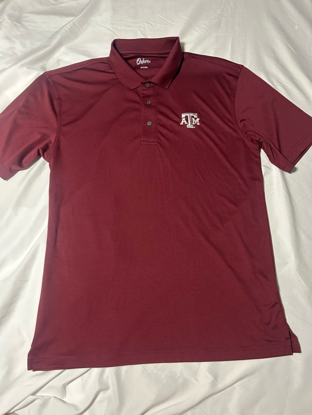 Men’s Texas A & M Aggies Polo Shirt Burgundy Oxford America  Size Large